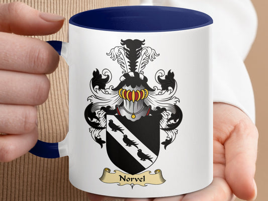 Scottish Clan Norvel Coat of Arms Heritage Mug - Living Stone Gifts