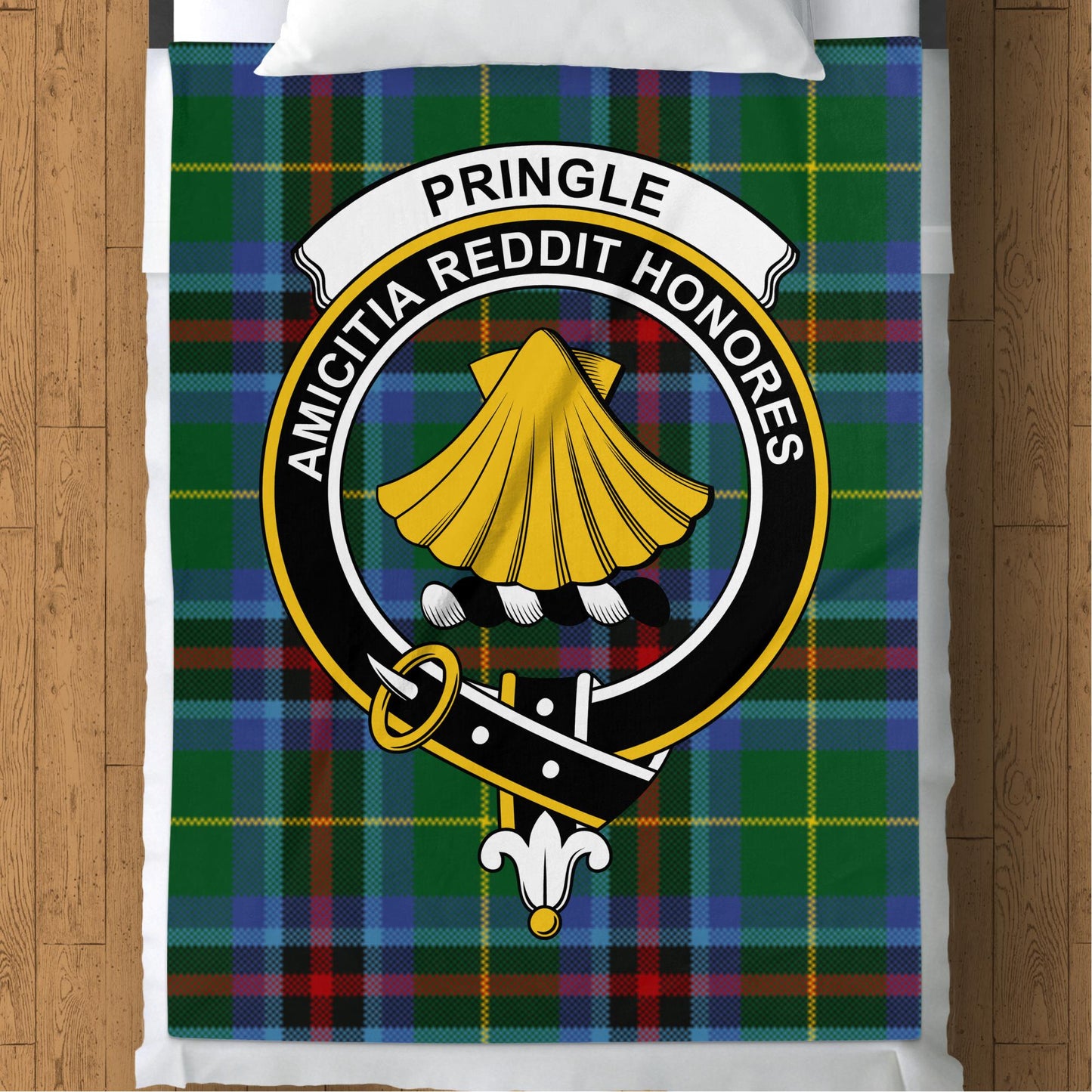 Custom Name Scottish or Irish Clan Crest Tartan Blanket - Choose Your Clan Crest - Living Stone Gifts