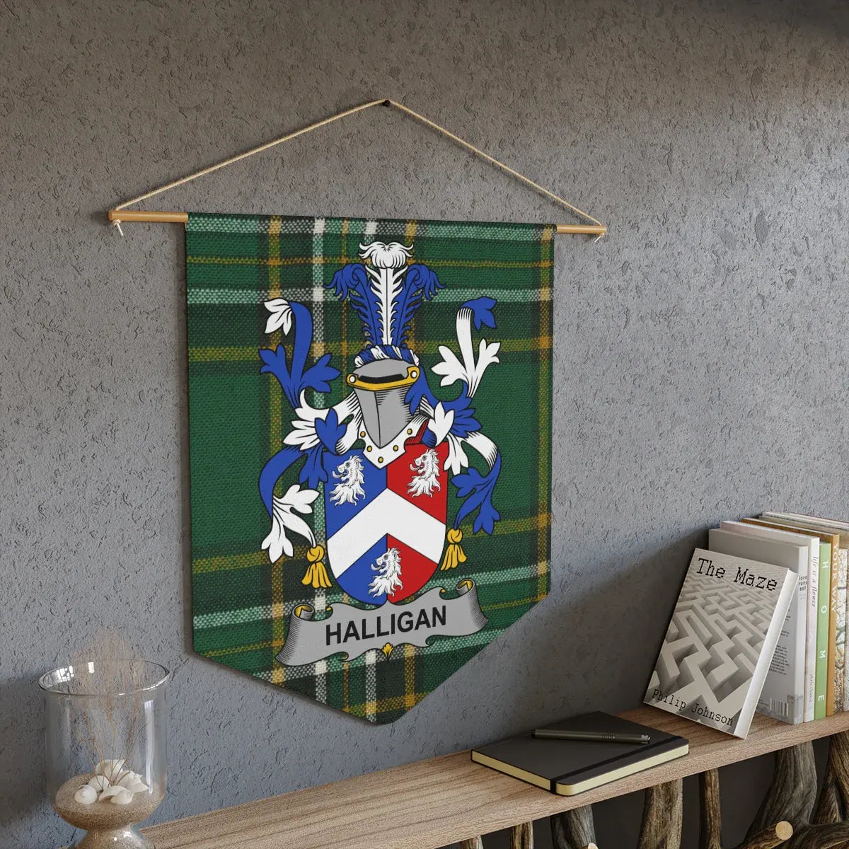 Halligan Plaid Crest Wall Hanging Banner product
