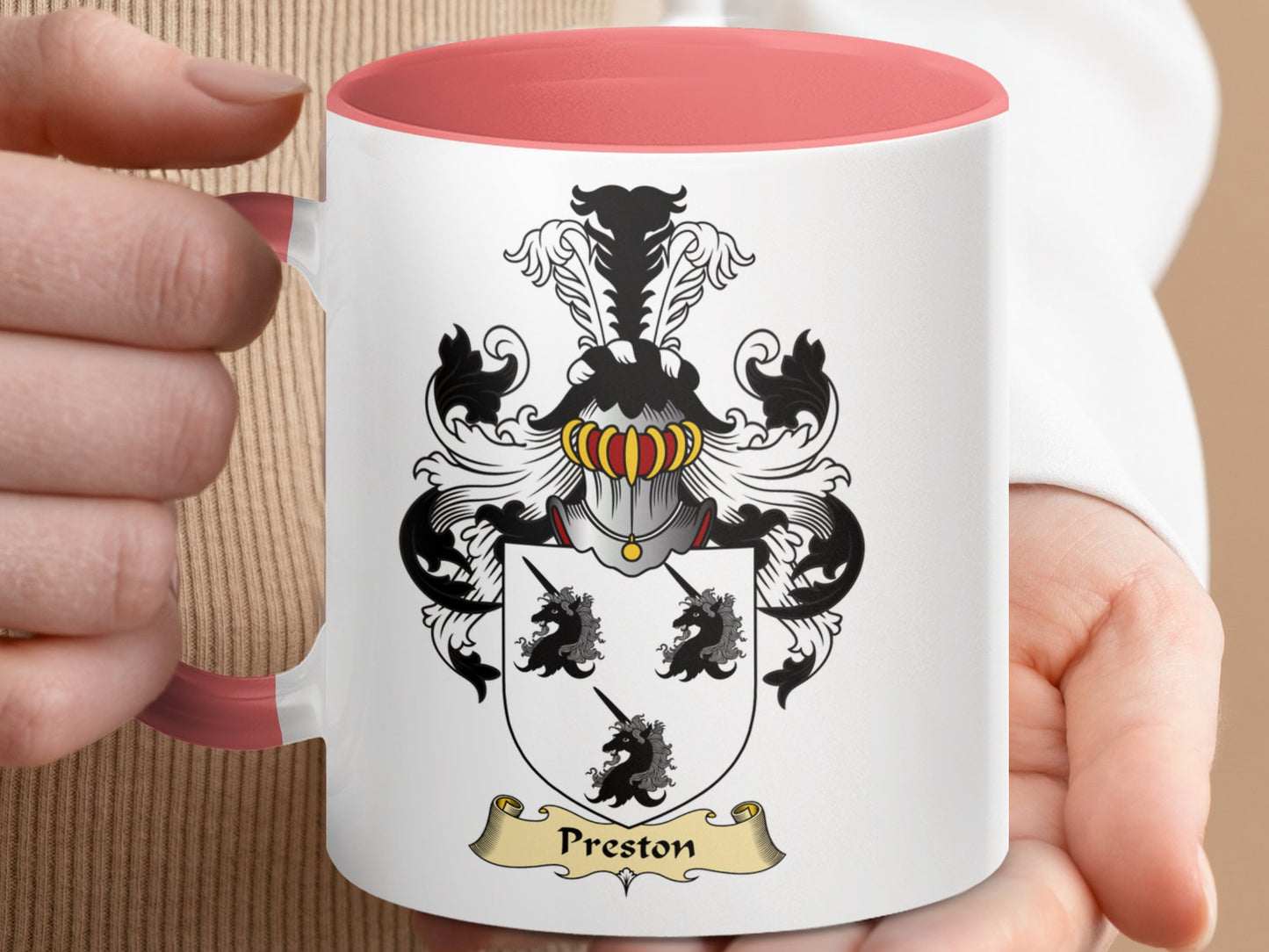 Scottish Clan Preston Coat of Arms Crest Design Mug - Living Stone Gifts