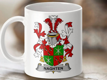 Naghten Family Crest Heraldic Emblem Mug - Celtic Ancestry Gifts