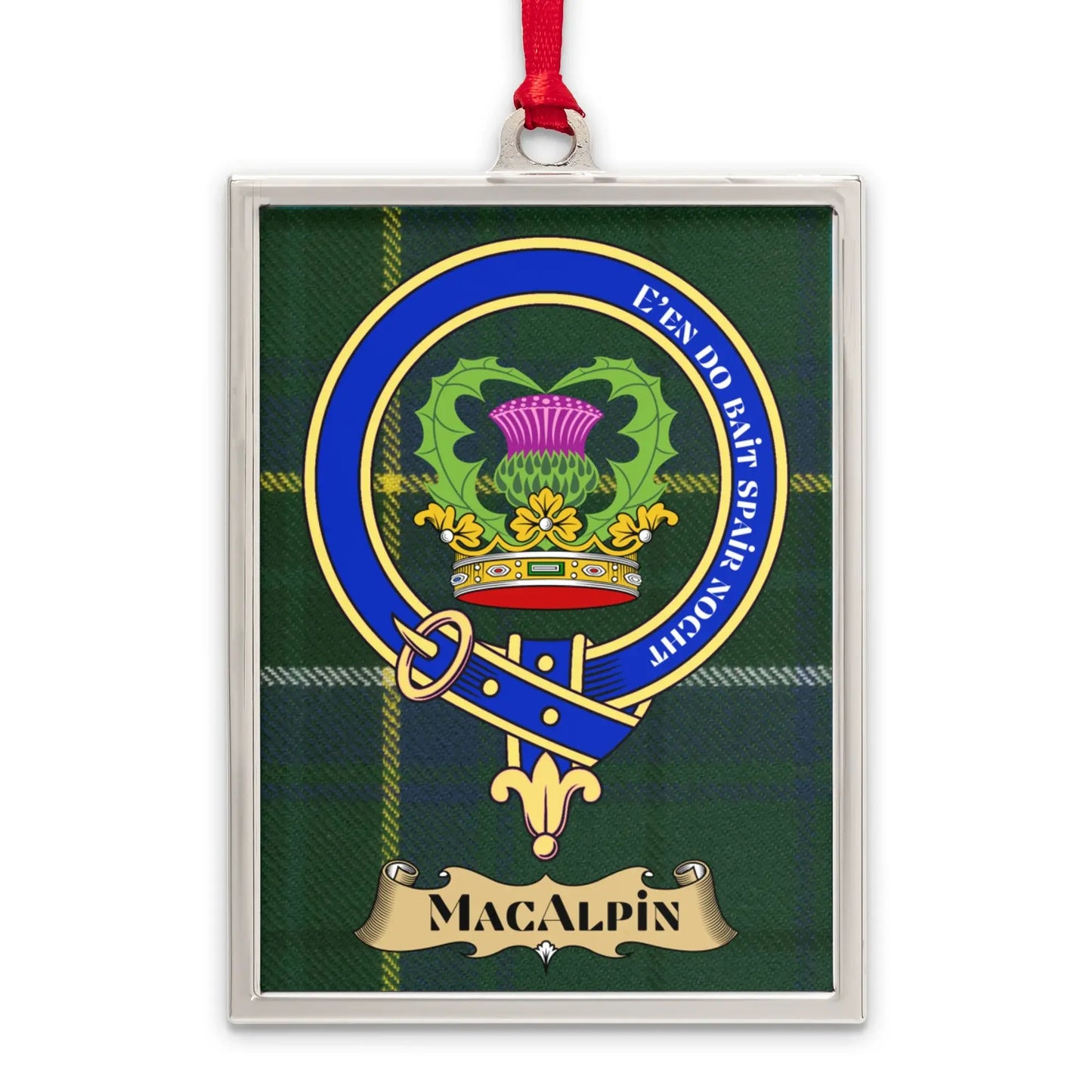 MacAlpin Clan Crest Tartan Hanging Ornament product