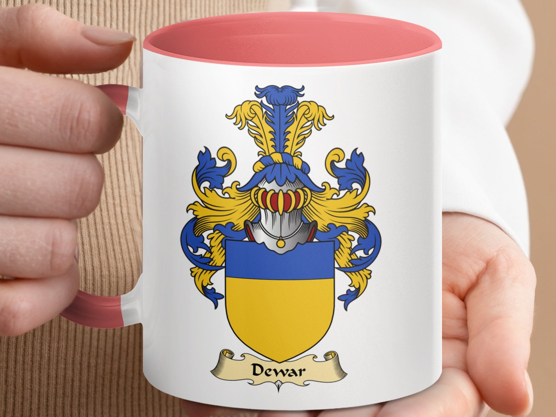 Clan Dewar Scottish Coat of Arms Accent Coffee Mug - Living Stone Gifts