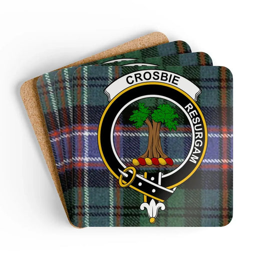 Crosbie Resurgam Crest Tartan Pattern Coaster product