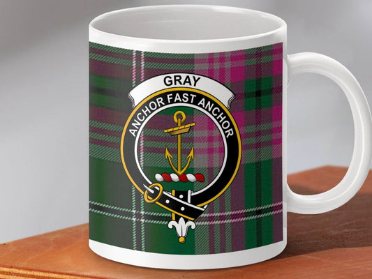 Gray Anchor Fast Anchor Plaid Themed Mug product type