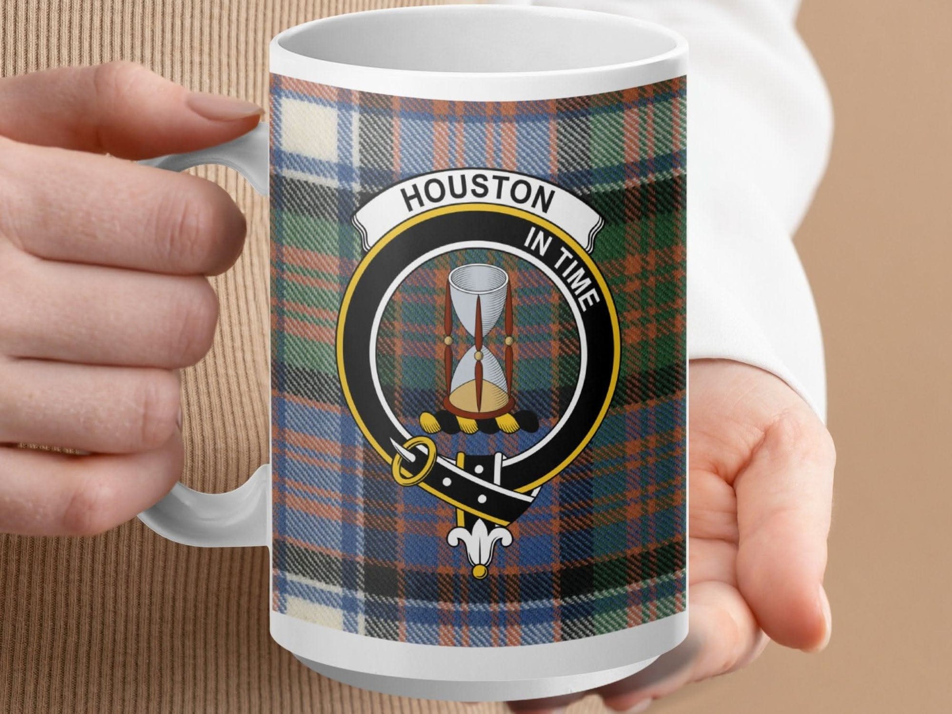 Houston in Time Plaid Pattern Mug product type
