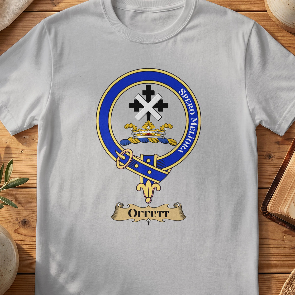 Offutt Scottish clan crest T-shirt in Sport Grey