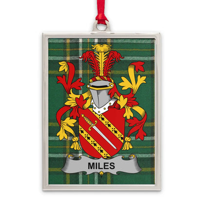 Miles Family Crest Plaid Pattern Ornament product
