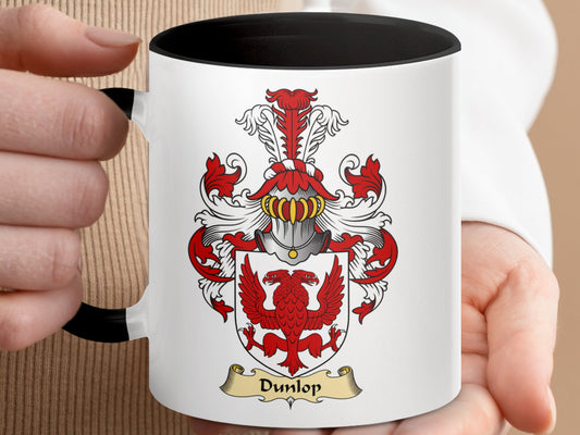 Clan Dunlop Scottish coat of arms accent coffee mug - Living Stone Gifts