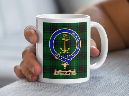 Dunsmure Scottish Clan Crest Tartan Heritage Mug - Living Stone Gifts