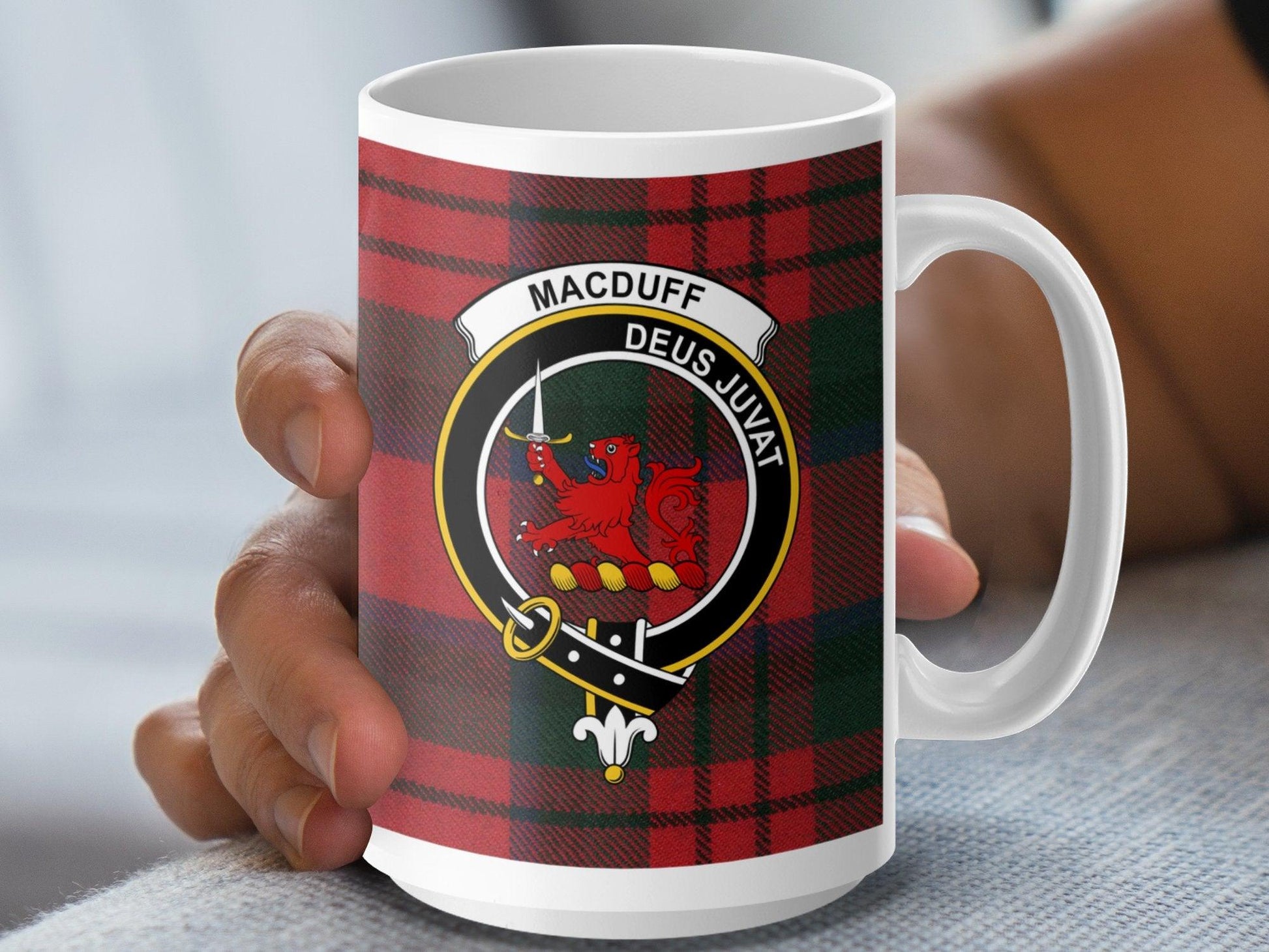 Scottish MacDuff Clan Crest Tartan Plaid Design Mug - Living Stone Gifts