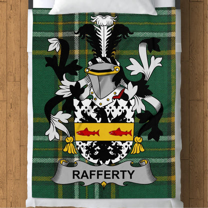 Rafferty Surname Irish Tartan Throw Blanket - Living Stone Gifts