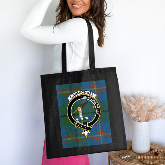 Carmichael Clan Crest Scottish Tartan Tote Bag - Living Stone Gifts