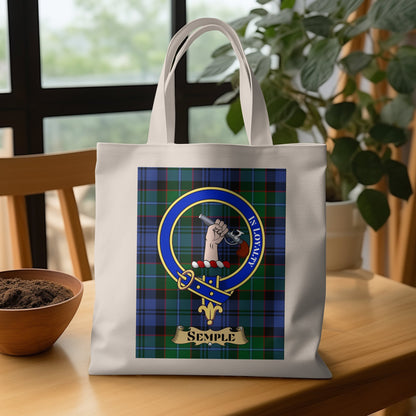 Scottish Clan Crest Tartan Background Tote Bag - Living Stone Gifts