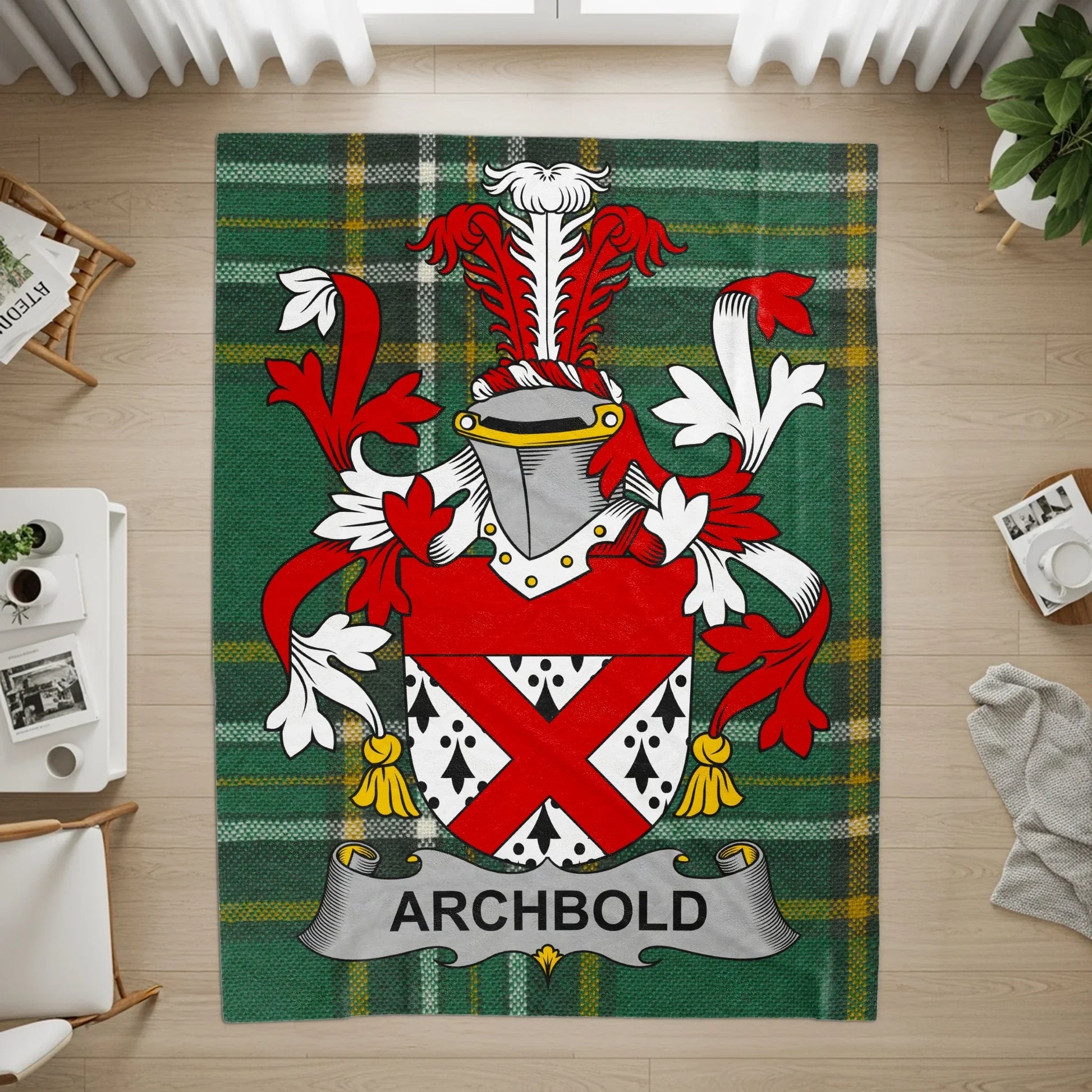 Archbold Family Crest Tartan Living Room Area Rug product