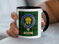 Waugh tartan mug with a coloured accent handle and interior