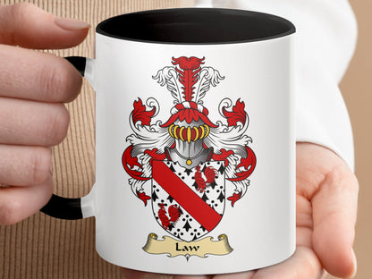 Clan Law Scottish Coat of Arms Accent Mug - Living Stone Gifts