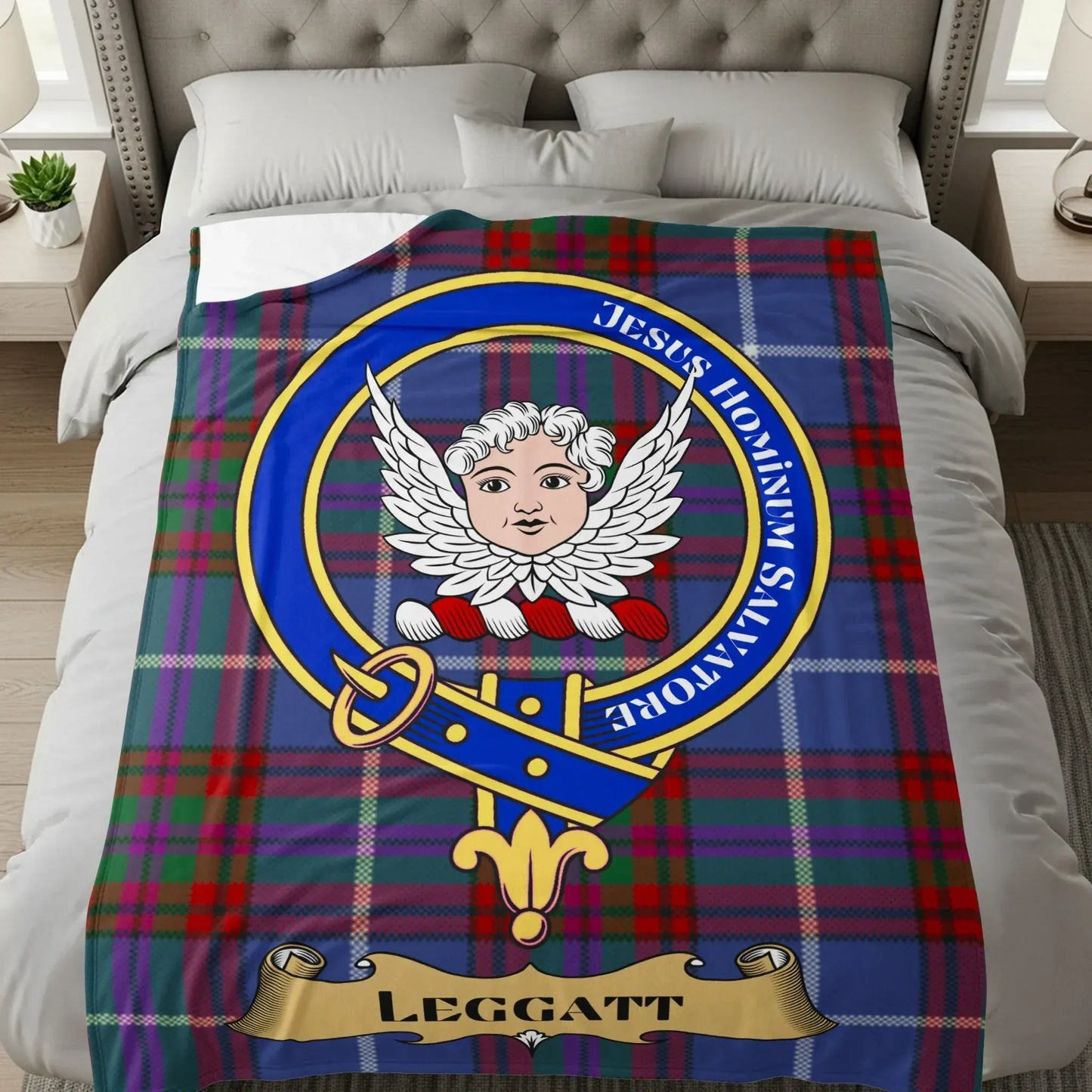 Leggatt Plaid Bedding Blanket Jesus Hominy Salvator Product