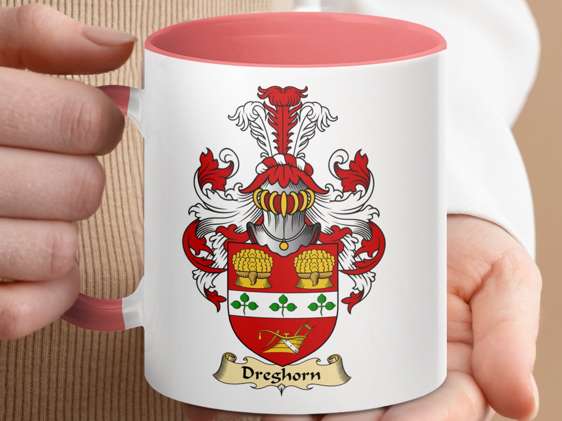 Clan Dresshorn Scottish coat of arms accent coffee mug - Living Stone Gifts