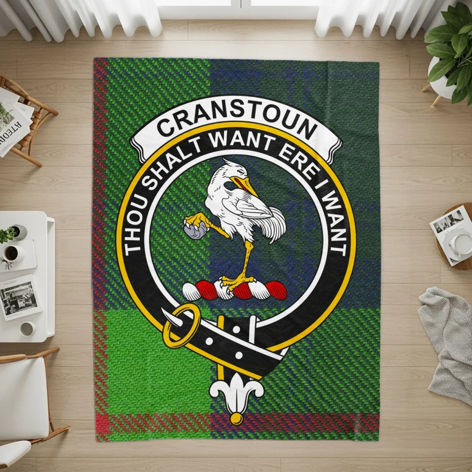CRANSTOUN Scottish Clan Crest Tartan Blanket product