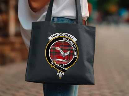 MacDougall Clan Crest Tartan Tote Bags - Celtic Ancestry Gifts