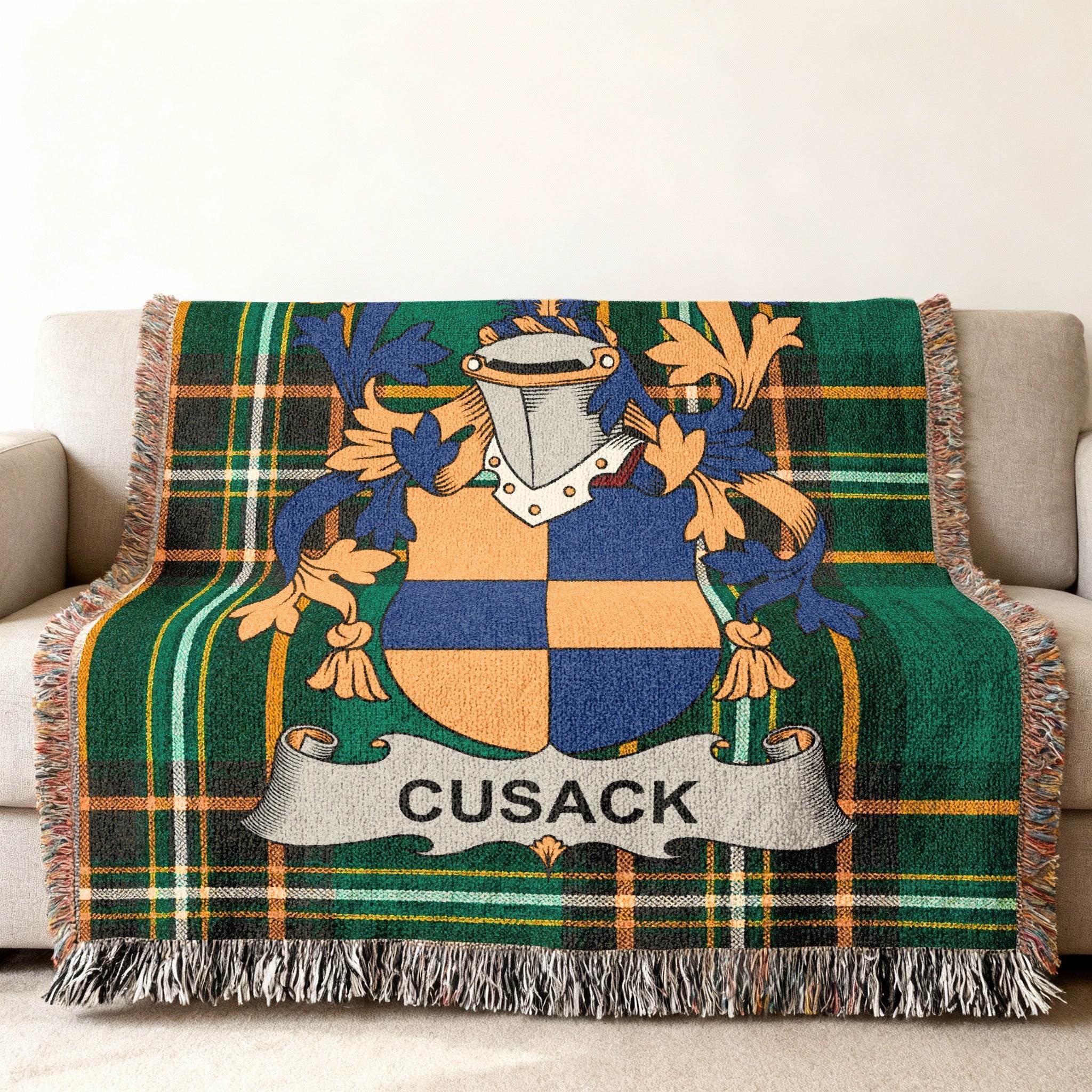 Cusack Tartan Plaid Family Crest Blanket product type