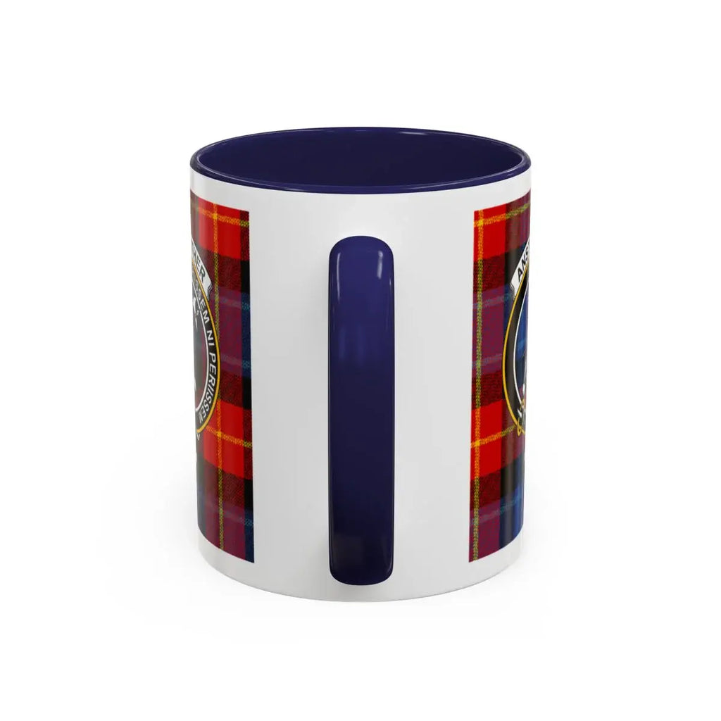 Tartan Plaid Cup with Dark Blue Handle Drinkware Product