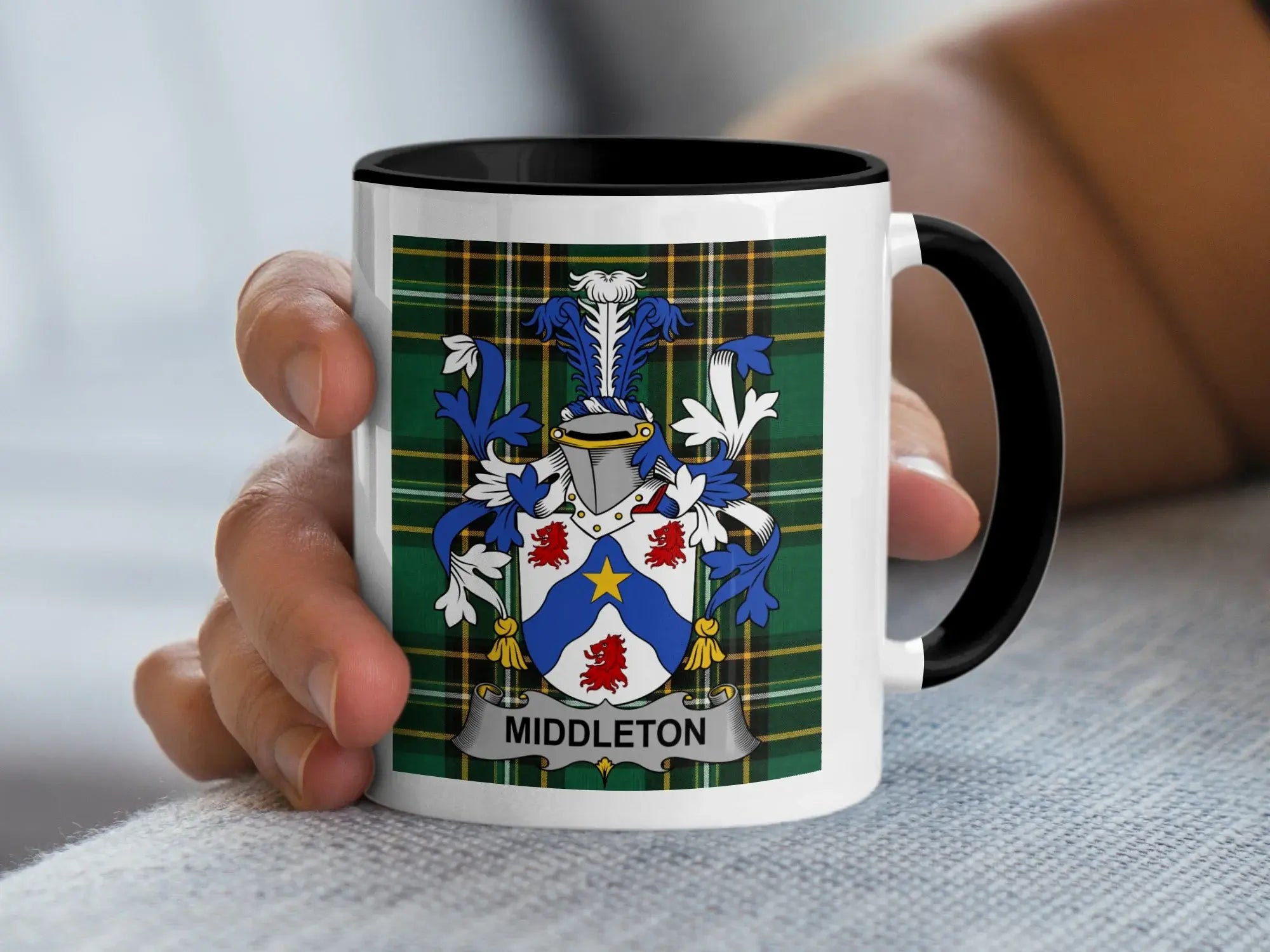 Middleton Irish family crest black accent mug