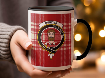 Menzies Clan Crest Tartan Mug for Scottish Heritage Lovers Mug - Living Stone Gifts