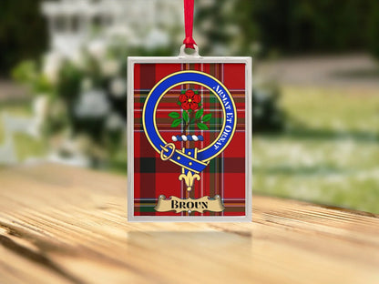 Broun Family Name Crest Plaid Print Hanging product