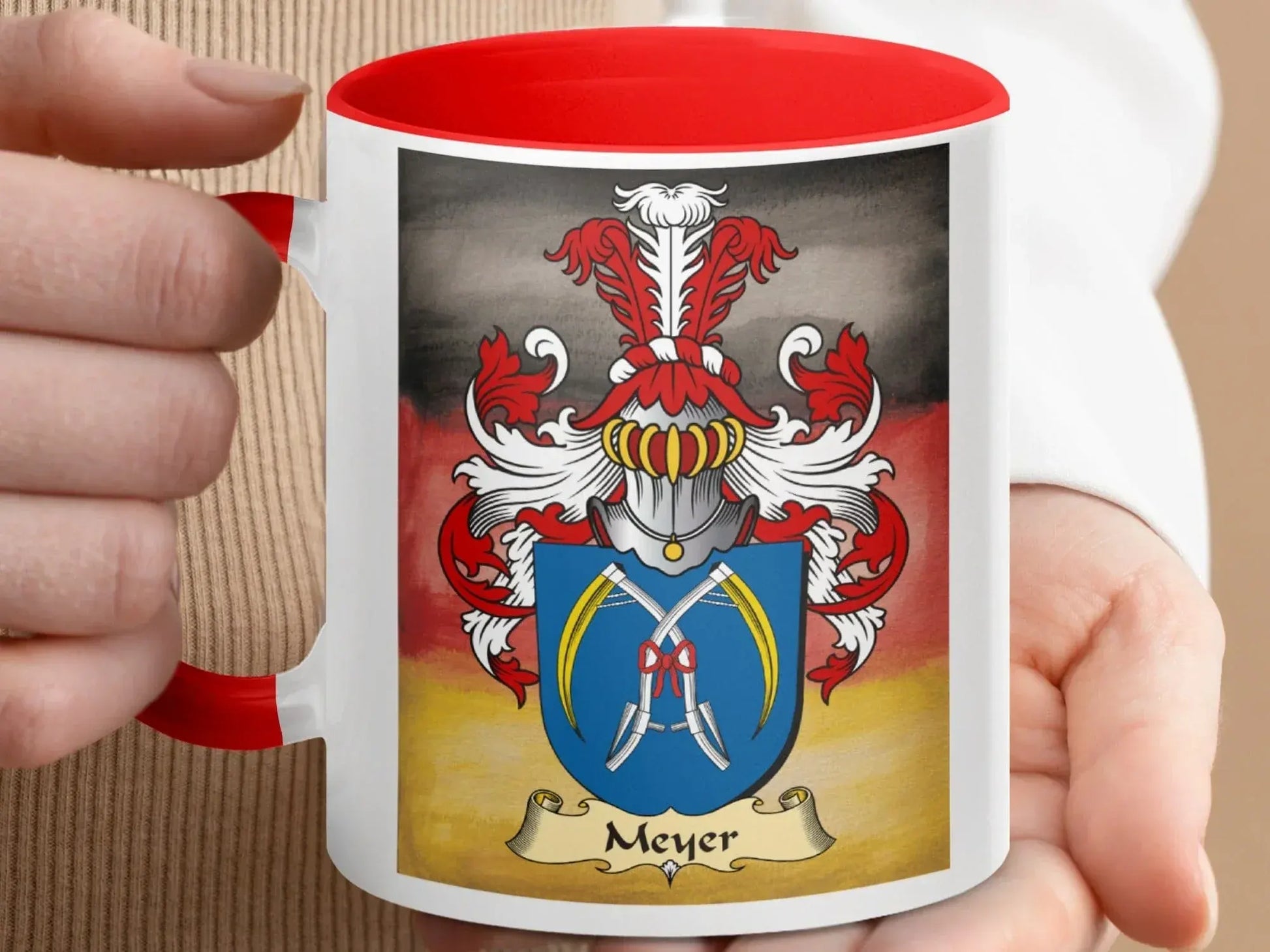 Meyer Family Crest Coat of Arms Design Mug product type