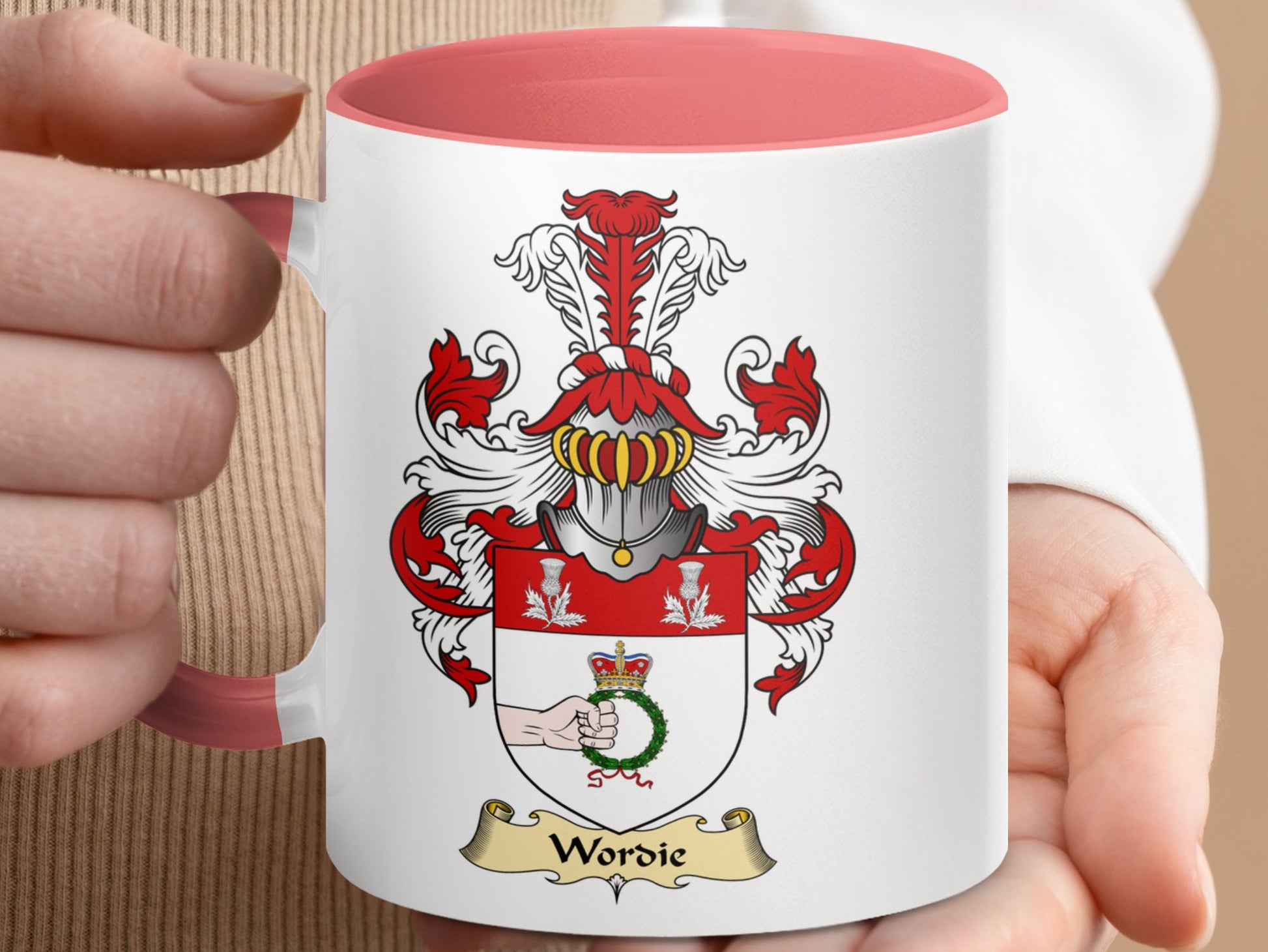 Wordie Scottish Clan Family Crest Coat of Arms Mug - Living Stone Gifts