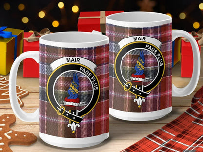 Mair Pans Plus Tartan Pattern with Crest Mug product