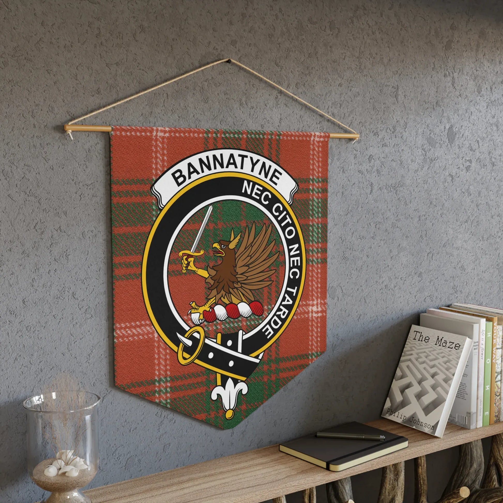 Bannatyne Clan Crest Tartan Shield Design Wall Product