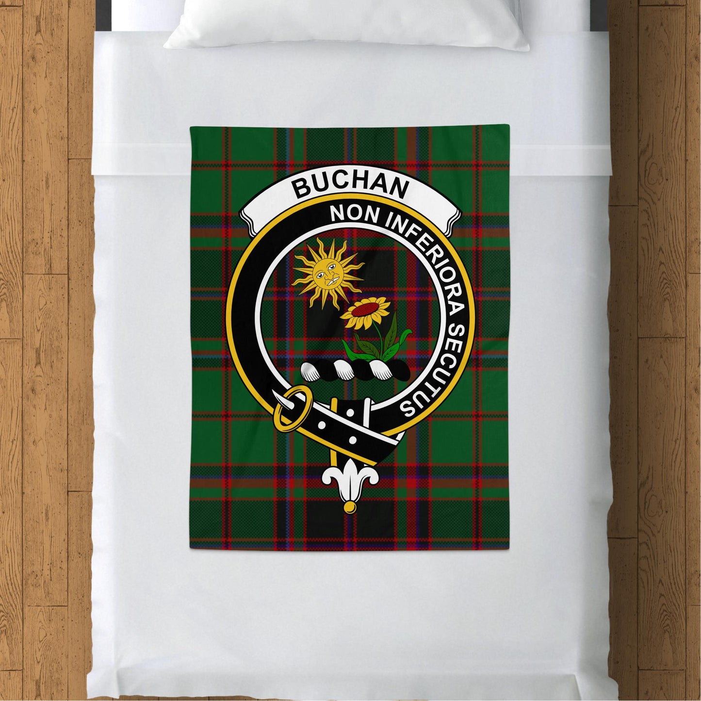 Buchan Crest Scottish Tartan Throw Blanket - Living Stone Gifts