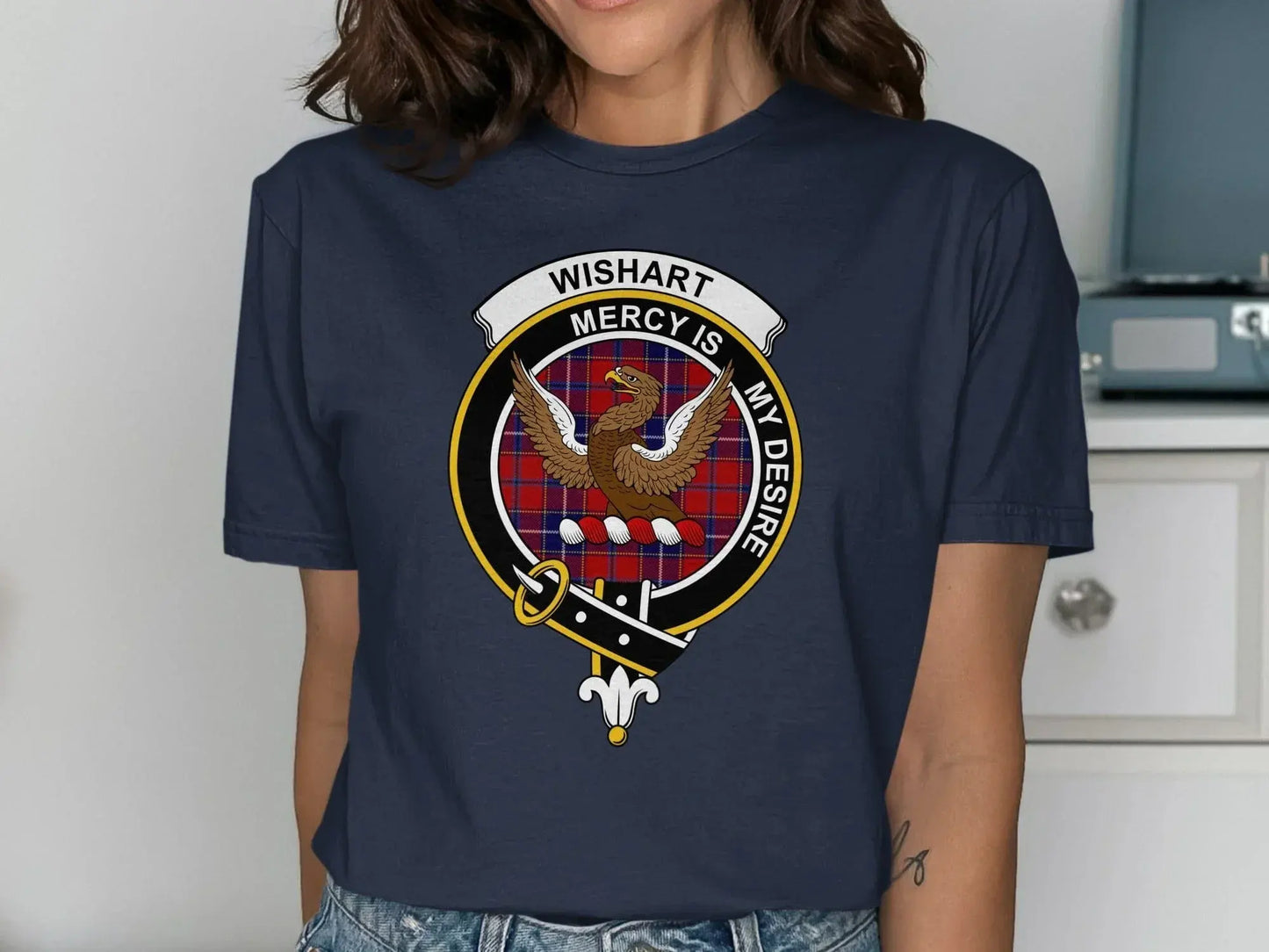 Wishart Clan Crest Tartan Mercy Is My Desire product
