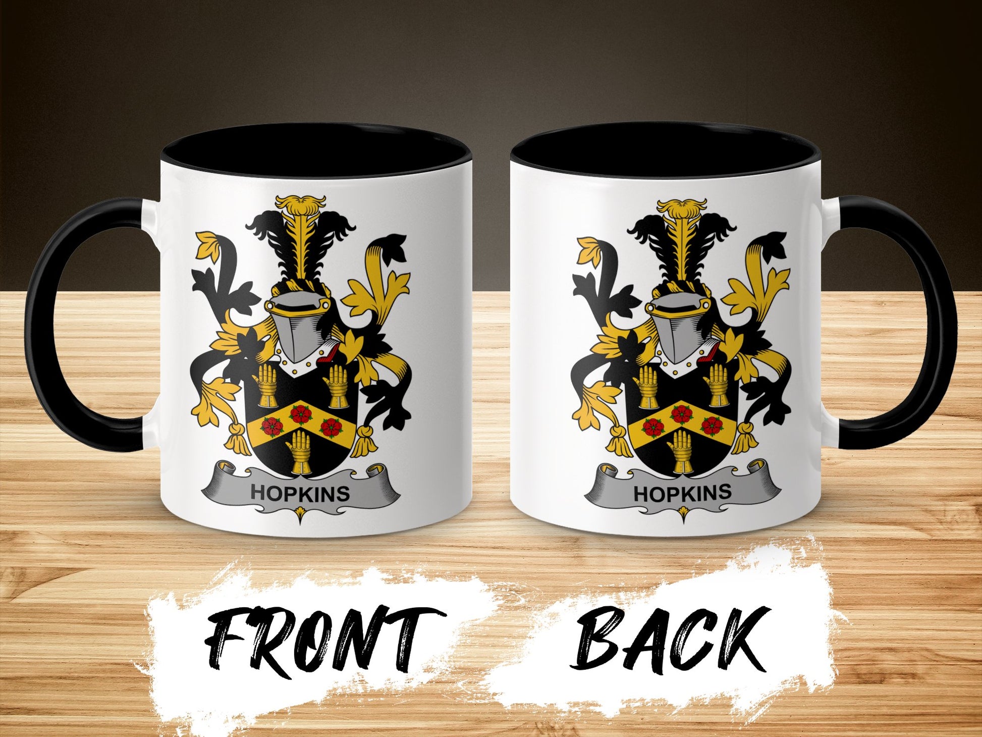 Hopkins Family Crest Coffee Mug - Living Stone Gifts