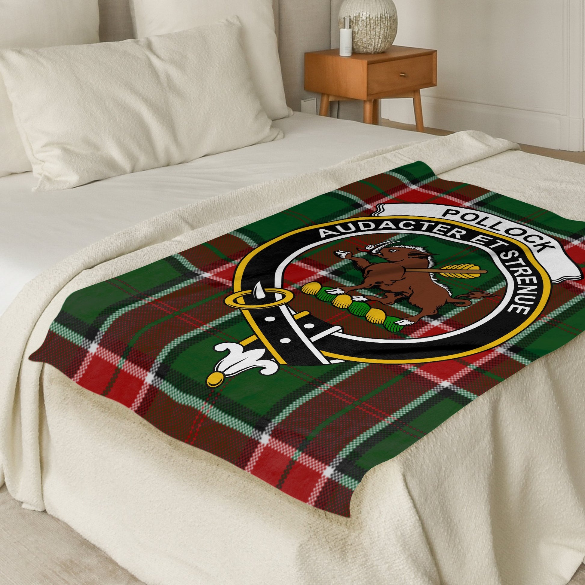 Pollock Audacter et Strenue Scottish Clan Blanket - Living Stone Gifts