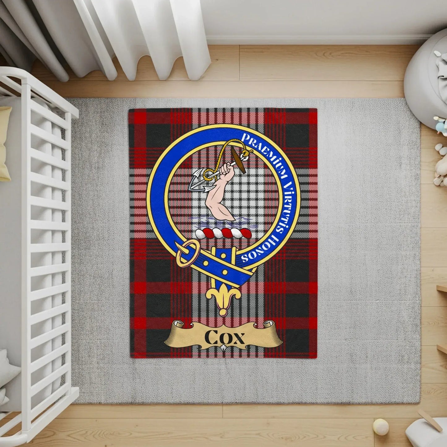 Custom Clan Cox Plaid Pattern Nursery Rug product
