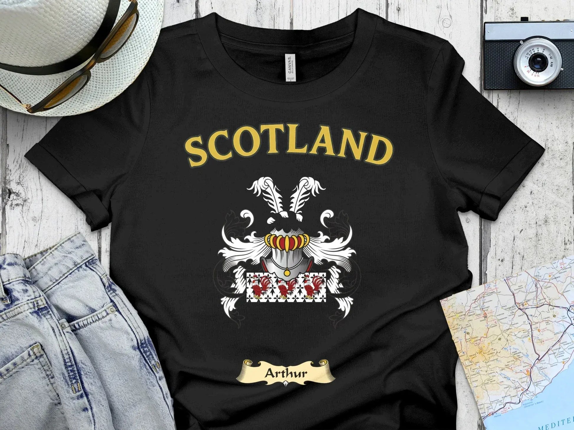 Scotland Crest Design Graphic Arthur Name T-shirt product