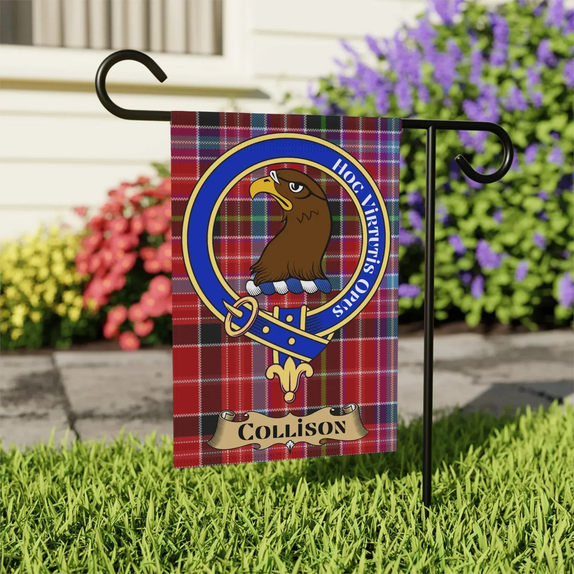 Clan Crest Eagle Collison Tartan Garden Flag product
