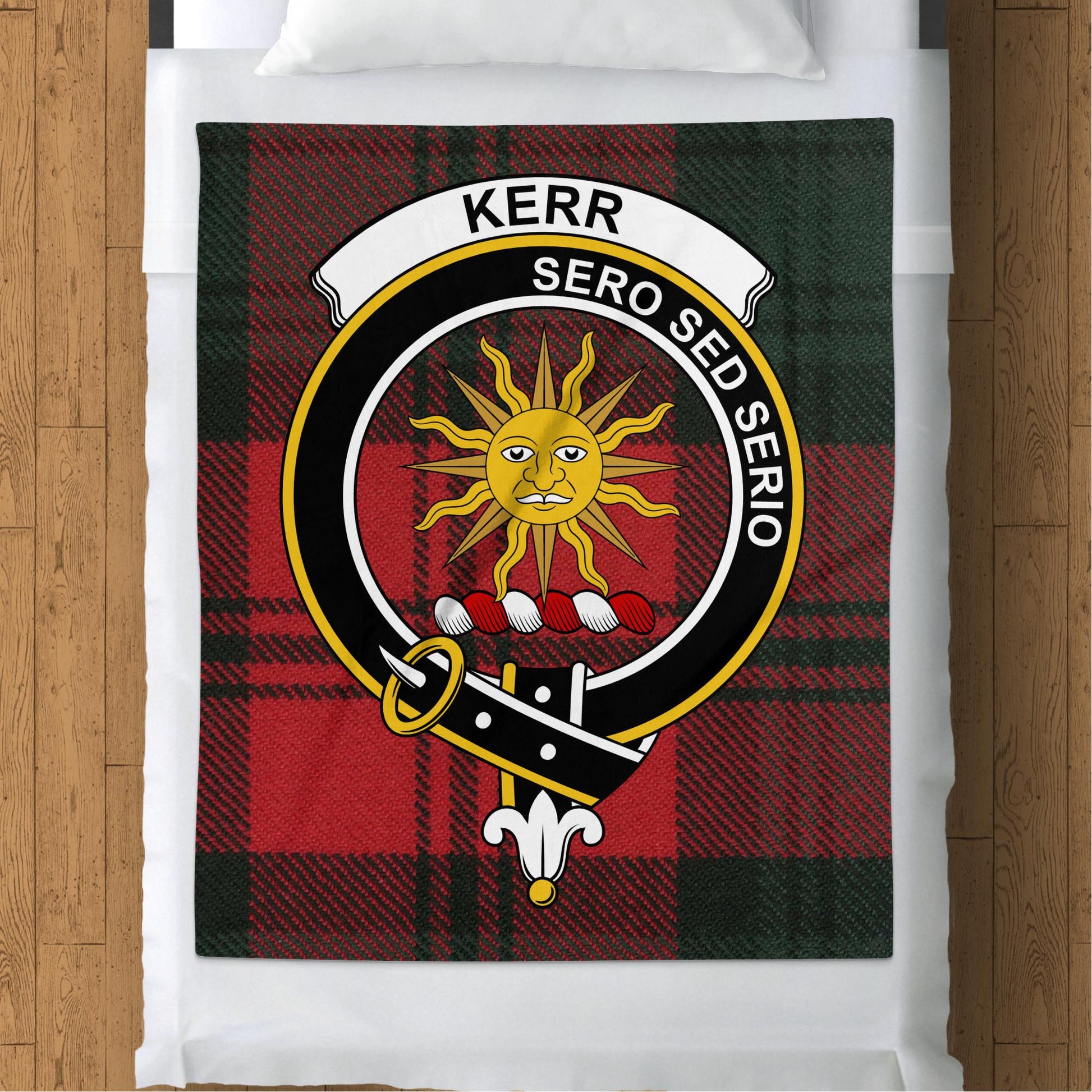 Scottish Clan Kerr Crest Tartan Blanket - Living Stone Gifts