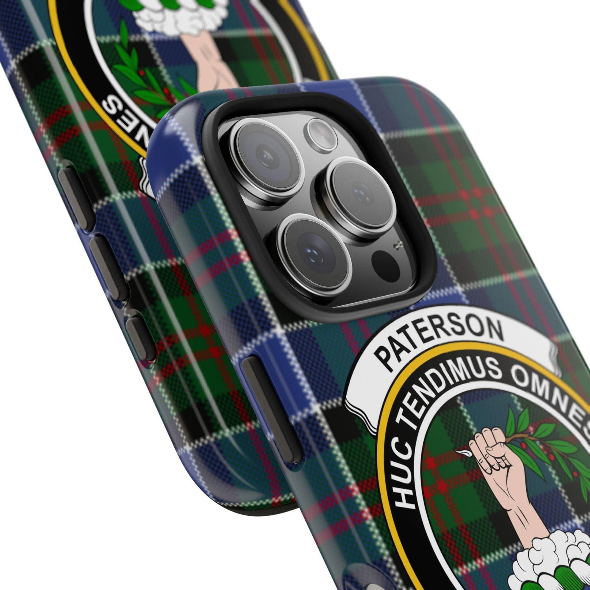 Paterson Clan Tartan Crest Pattern Cell Phone Case - Celtic Ancestry Gifts