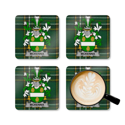 Family Crest with Tartan Background Coaster product