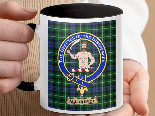 Scottish Clan Allardyce Crest Tartan Design Mug - Living Stone Gifts