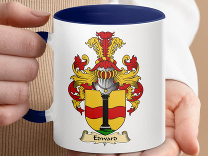 Edward Clan Scottish Coat of Arms Accent Mug - Living Stone Gifts