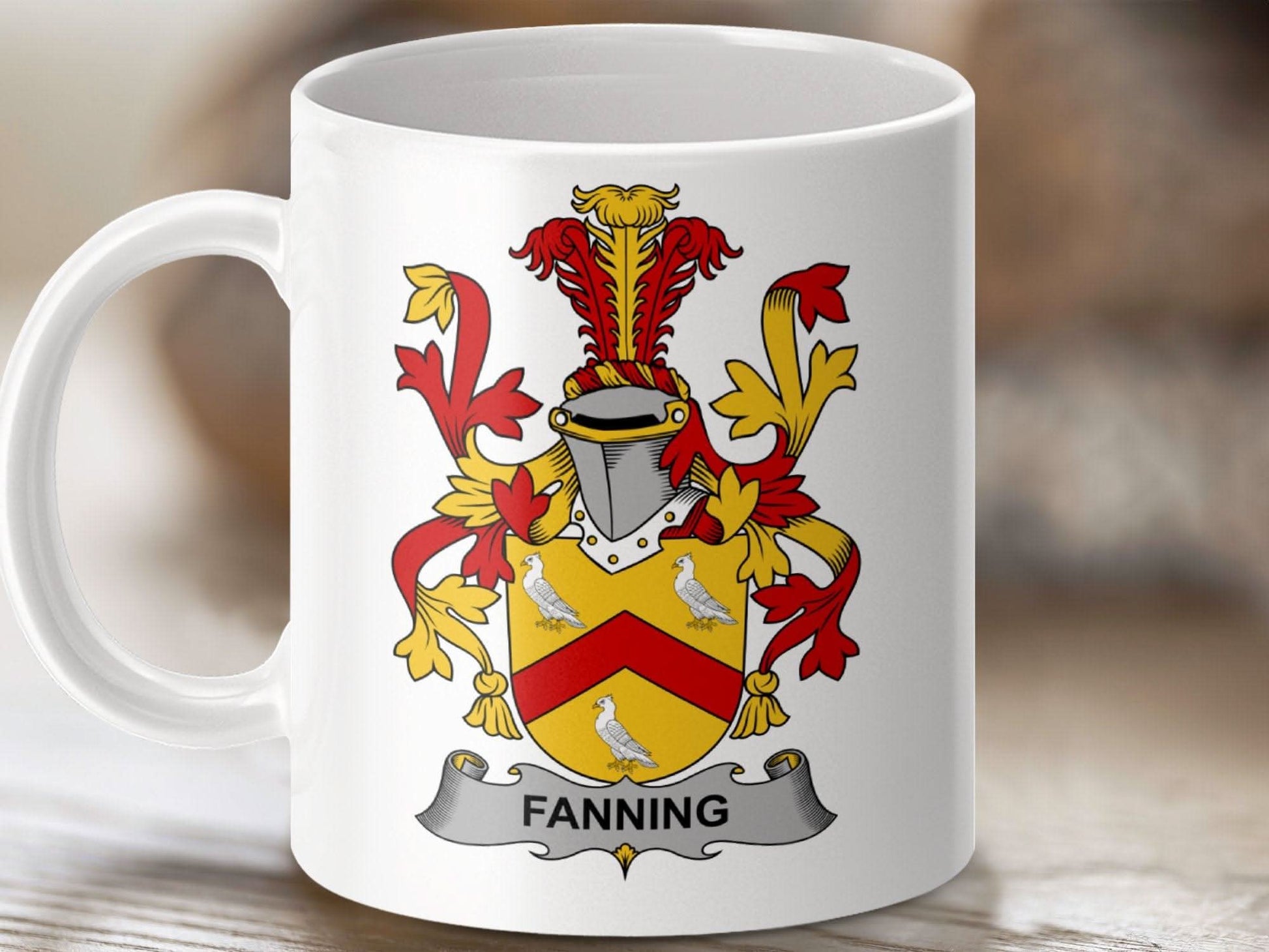 Fanning Surname Irish Family Crest Mug - Celtic Ancestry Gifts