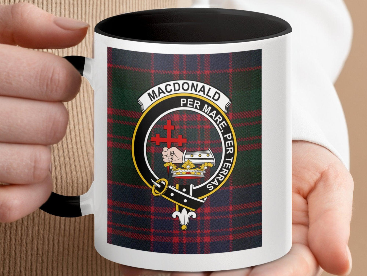 Scottish Clan MacDonald Tartan Crest Plaid Mug - Living Stone Gifts