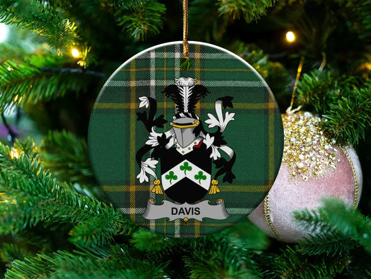 Davis Family Crest Christmas Tree Ornament product type