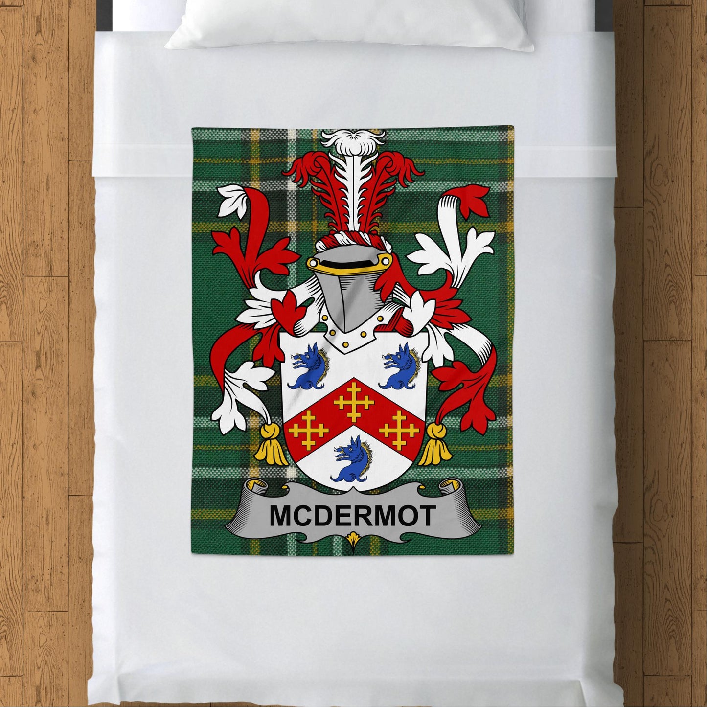 McDermot Surname Irish Tartan Throw Blanket - Living Stone Gifts